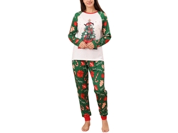 Kkpm-pijamas De Navidad Para Familia Con Estampado De Árbol De Navidad, Cuello Redondo, Mangas Largas, Talla Xl Para Mujer