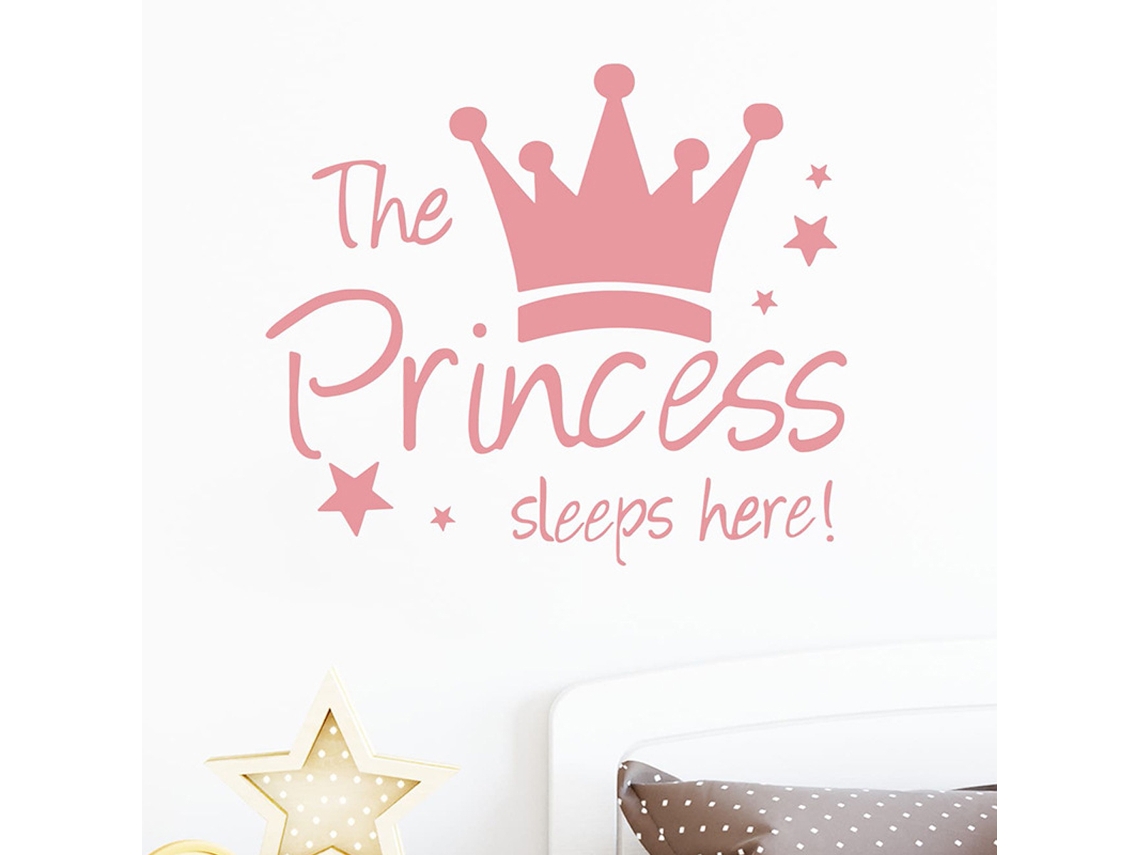 Adhesivo de pared de corona de princesa para decoración de habitación de niñas Kofihety