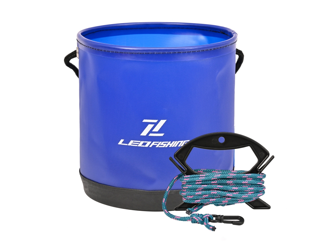 Balde De Pesca Plegable Redondo Con Cordón Equipo De Pesca Balde Plegable Lavabo Agua Contenedor