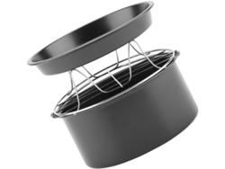 Té, Para Cocina, Accesorios Para Freidora De Aire Bandeja Redonda Antiadherente Para Hornear En Acero Duradero Para