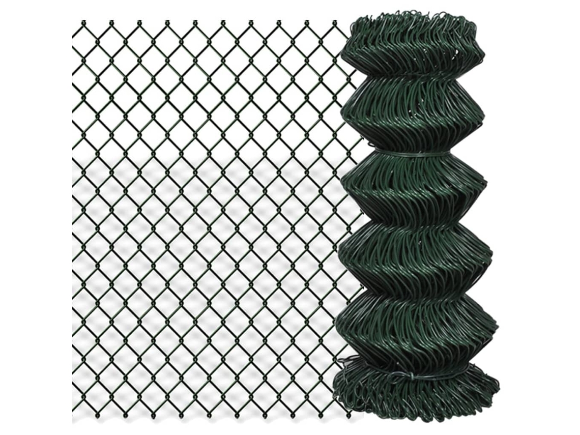 Valla de alambre de acero verde de 0,8 x 25 m, DKD HOME DECOR