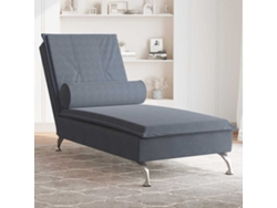 Sofá Divánsilla De Masaje Con Cojín De Terciopelo Gris Oscuro Wsd78648