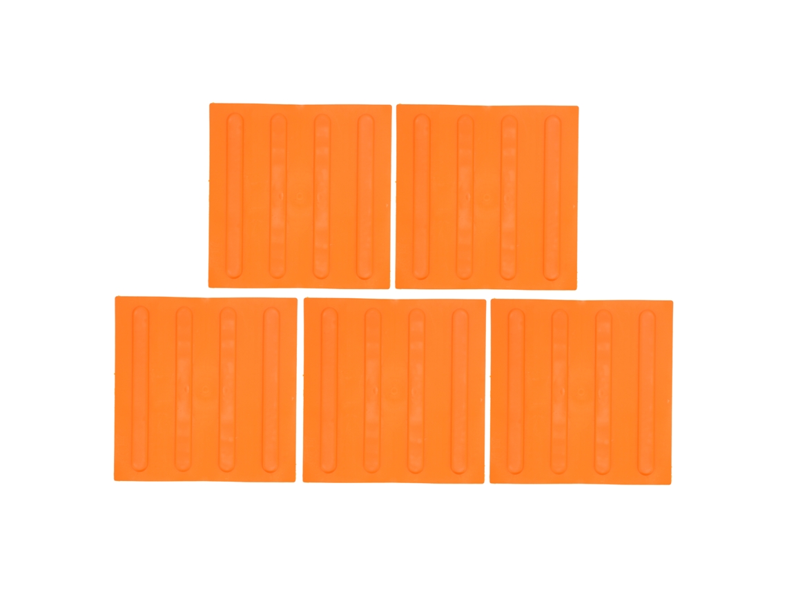 5 piezas de baldosas de goma antideslizantes de color naranja para ciegos