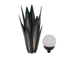 Escultura Artística De Tequila Con Hierro Luz Colorida Verde Oscuro 300mah Agave Metal Para Sala
