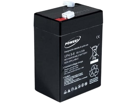 Batería POWERY para Vehículo infantil Peg Perego Feber Injusa Smoby Diamec 6V 4,5Ah