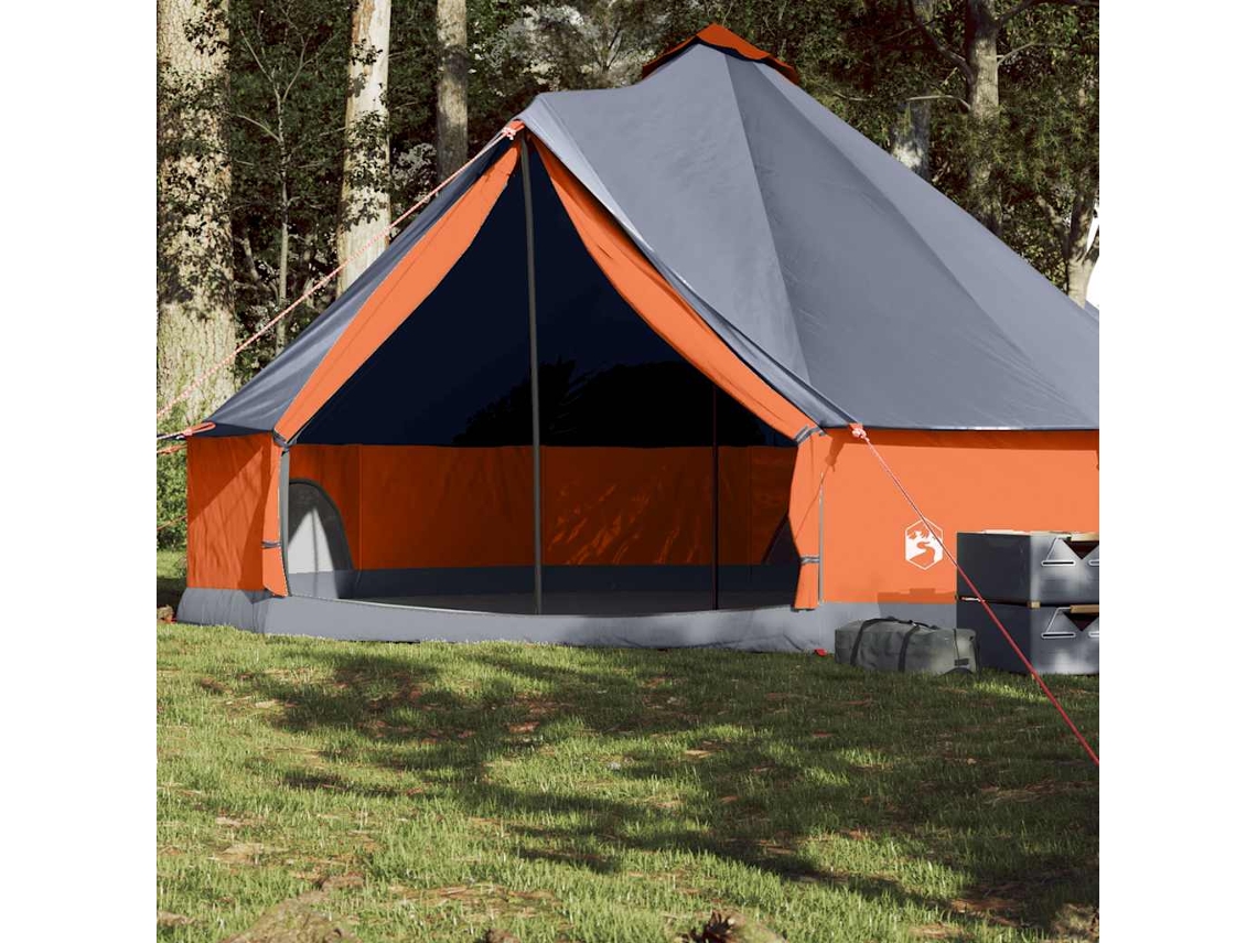 Tienda tipi familiar para 8 personas, impermeable, gris/naranja