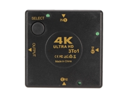 Conmutador Hdmi Con 3 Entradas Y 1 Salida, Compatible Con 4k 3d, Compatible Con Pc, Consola, Televisor Y Proyector.