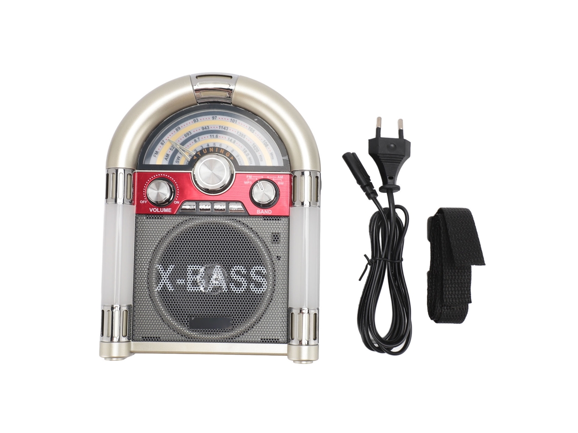 Altavoz Bluetooth con radio AM/FM y reproducción de tarjeta de memoria