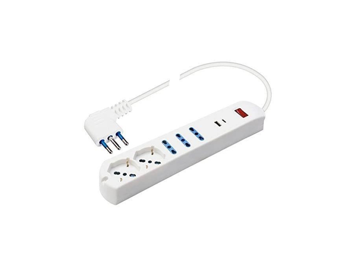 Poly pool pp2535 enchufe 5: 5 salidas 10-16 a 2 enchufe usb ac 10 a blanco POLYPOOL