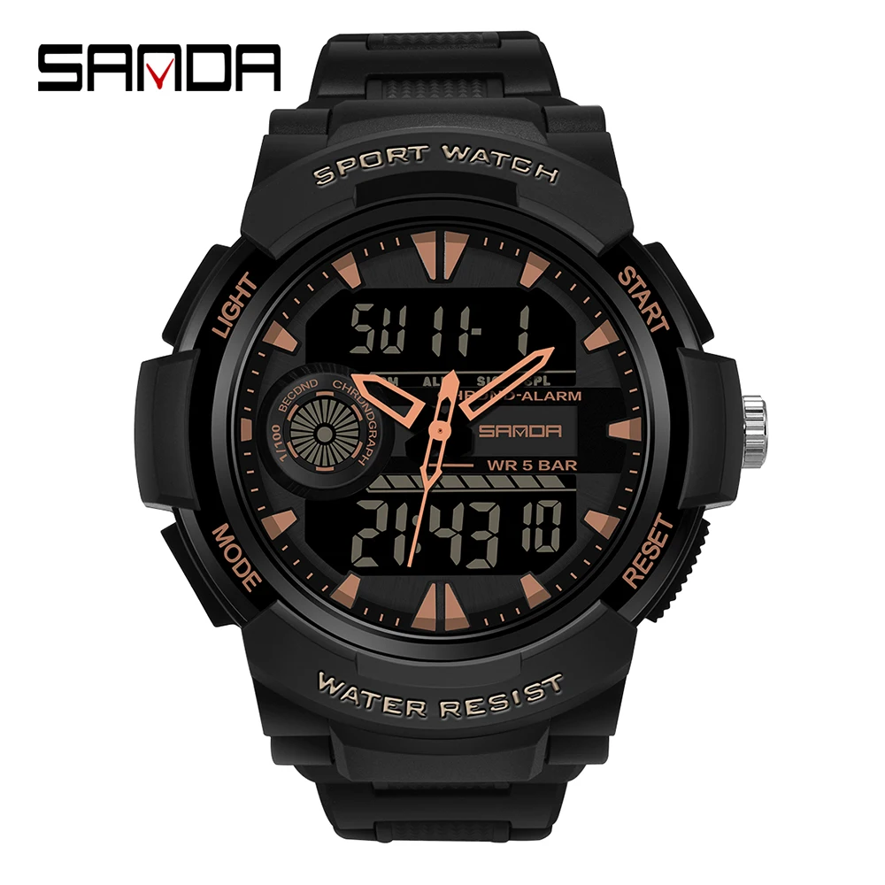 Reloj Deportivo Digital Led De Esfera Grande Para Hombre (rosa), Reloj De Pulsera Electrónico De Cuarzo Resistente Al Agua Para Hombre.