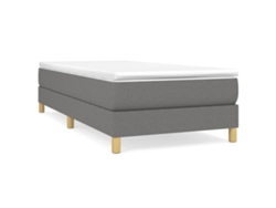 Maison Exclusive - Cama Box Spring Con Colchón Tela Gris Oscuro 90x190 Cm