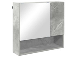 Maison Exclusive - Armario Con Espejo Con Puerta Gris Concreto 59 X 17 X 55 Cm