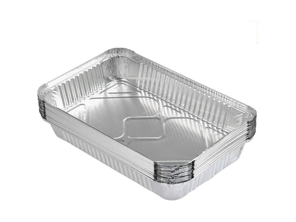 Bandejas de aluminio para barbacoa, horneado, congelación y almacenamiento, 31x21x5cm, 25 unidades.