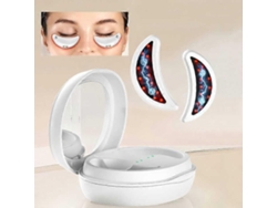 Dispositivo de electroestimulación muscular plateado para ojeras y bolsas debajo de los ojos, masajeador ocular LED con luz roja. GOKOCO (ems)