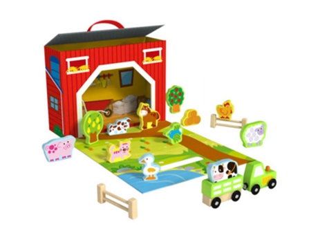 Juguete de Madera TOOKY TOY Caja Granja 17 Piezas (Edad Mínima Recomendada: 36 meses)
