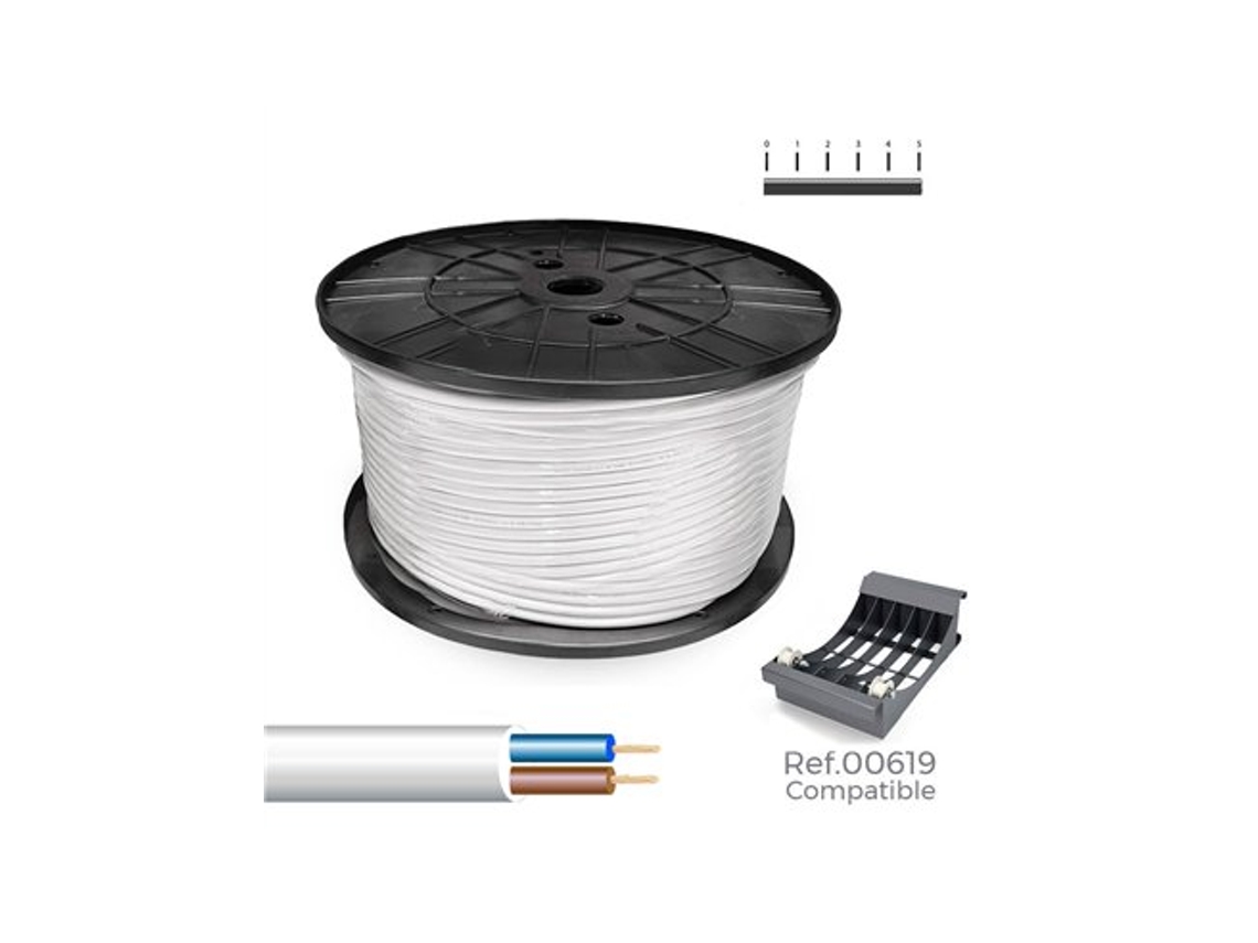 Sediles Manguera Tubular H05vv-f 300/500v 2x1,00mm² Color Blanco 300m (bobina De Ø40x20cm)