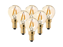 Bombilla Led De Filamento G40 Mini De 1w, Blanco Ultracálido 2200k, Equivalente A 10w, Base E14, Paquete De 6, Clase A++.