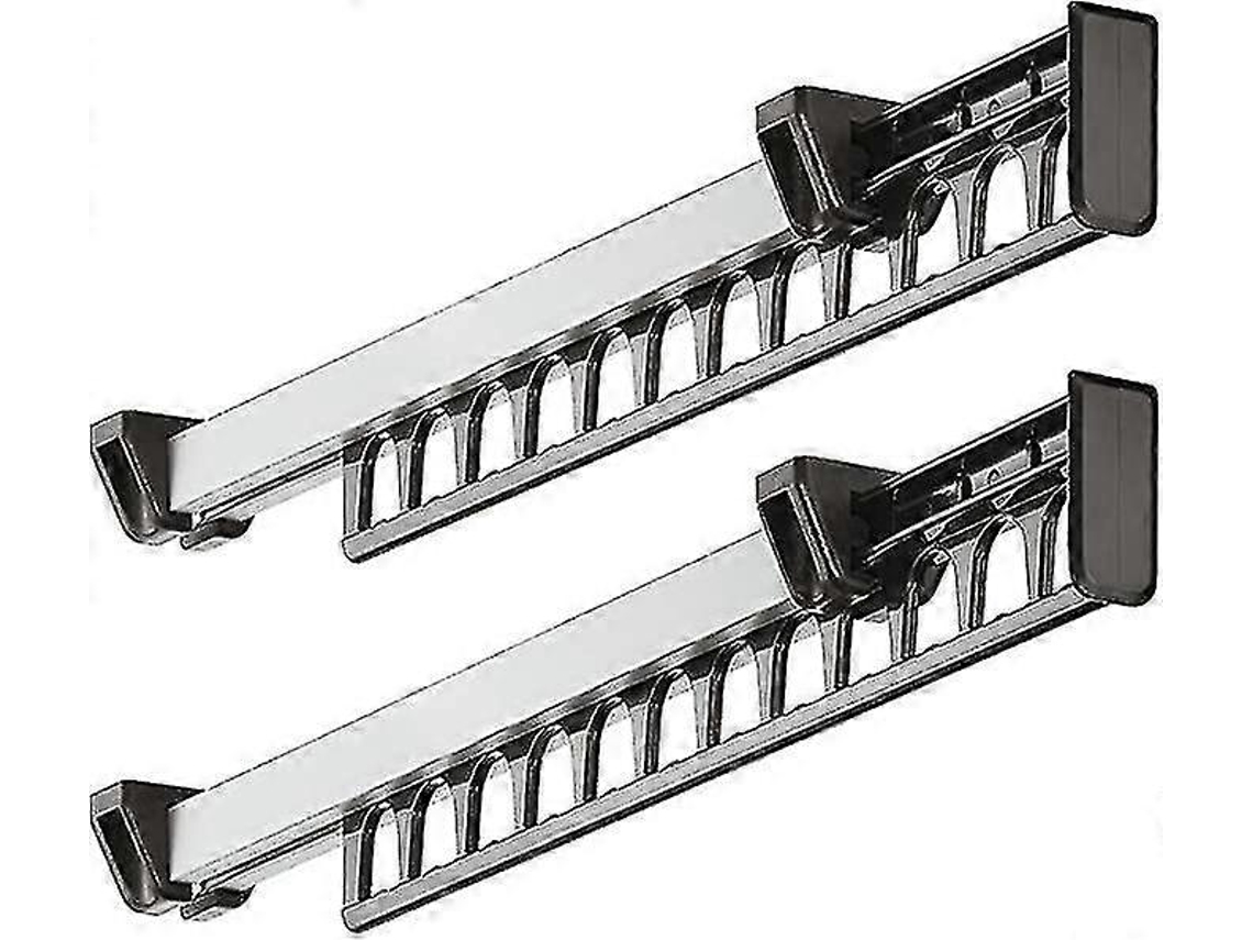 Omni-soporte De Perchas Deslizante Para Armario Con 12 Perchas Longitud 315mm Material Aluminio Y Plástico Set De 2