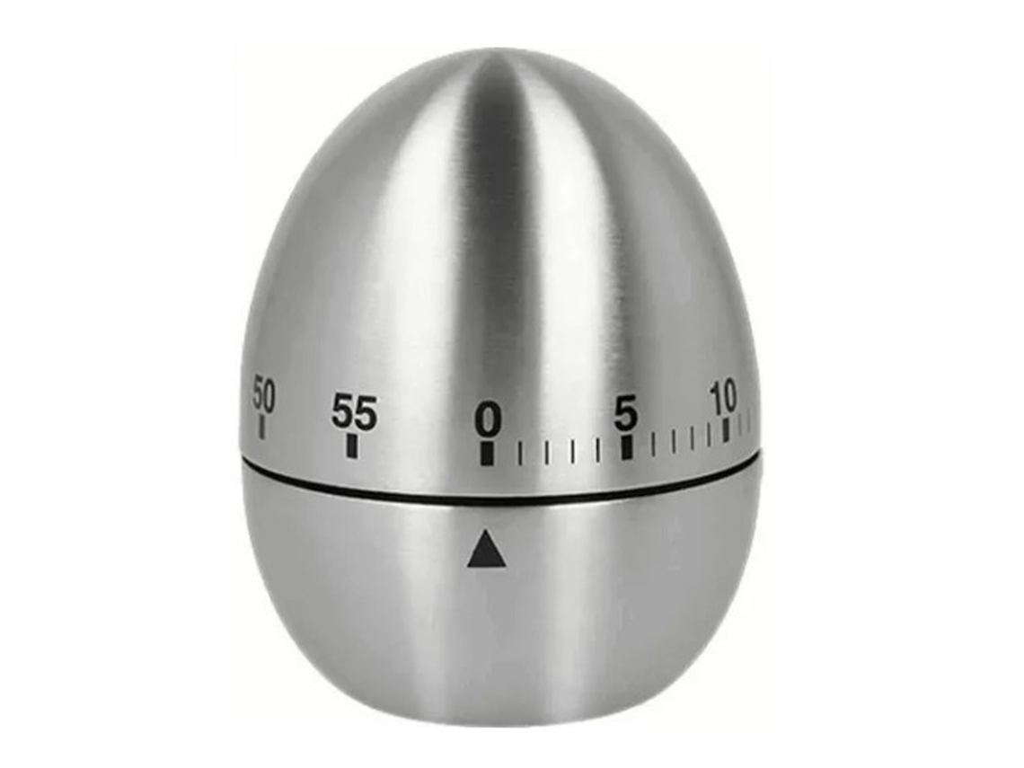 Temporizador De Huevos Mecánico, Acero Inoxidable, 60 Min, Base Antideslizante, Cocina, Repostería, Estudio.