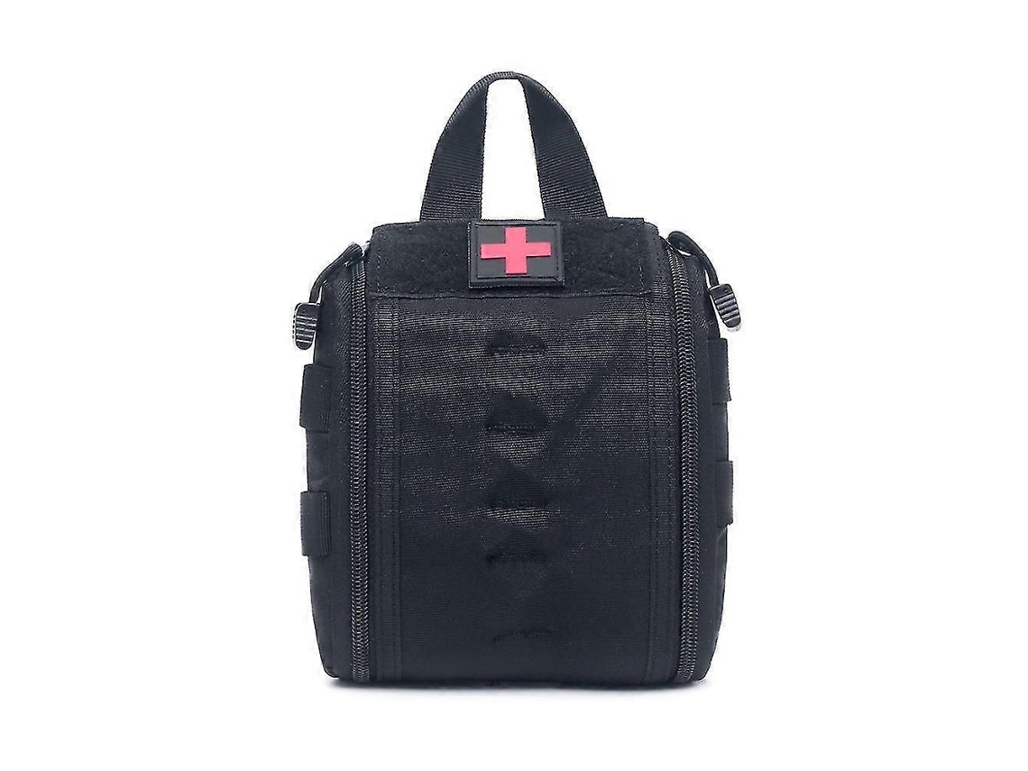 Botiquín de primeros auxilios para supervivencia, equipo para exteriores, kit de emergencia (negro)