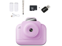 Cámara fotográfica instantánea Chrui S9 de 2,4 pulgadas, impresora térmica, grabadora de vídeo HD con tarjeta de 32 GB (morada)