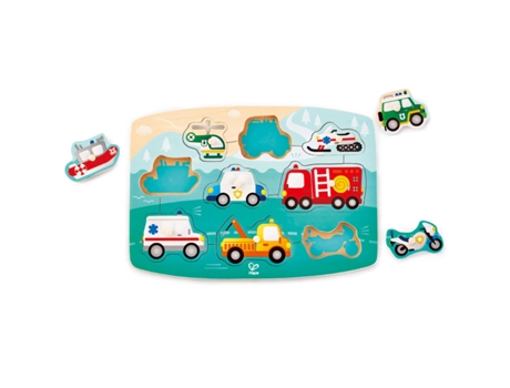Puzzle HAPE Emergency Peg Puzle de figuras 10 pieza(s) Vehículos