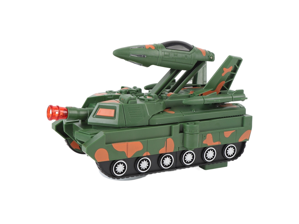 Dan26-juguete De Tanque Eléctrico Transformable En Avión Con Luces Y Música Para Niños, Carro De Combate Universal