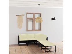 Conjunto de jardín de 6 piezas con cojines, mimbre sintético negro, DKD Home Decor