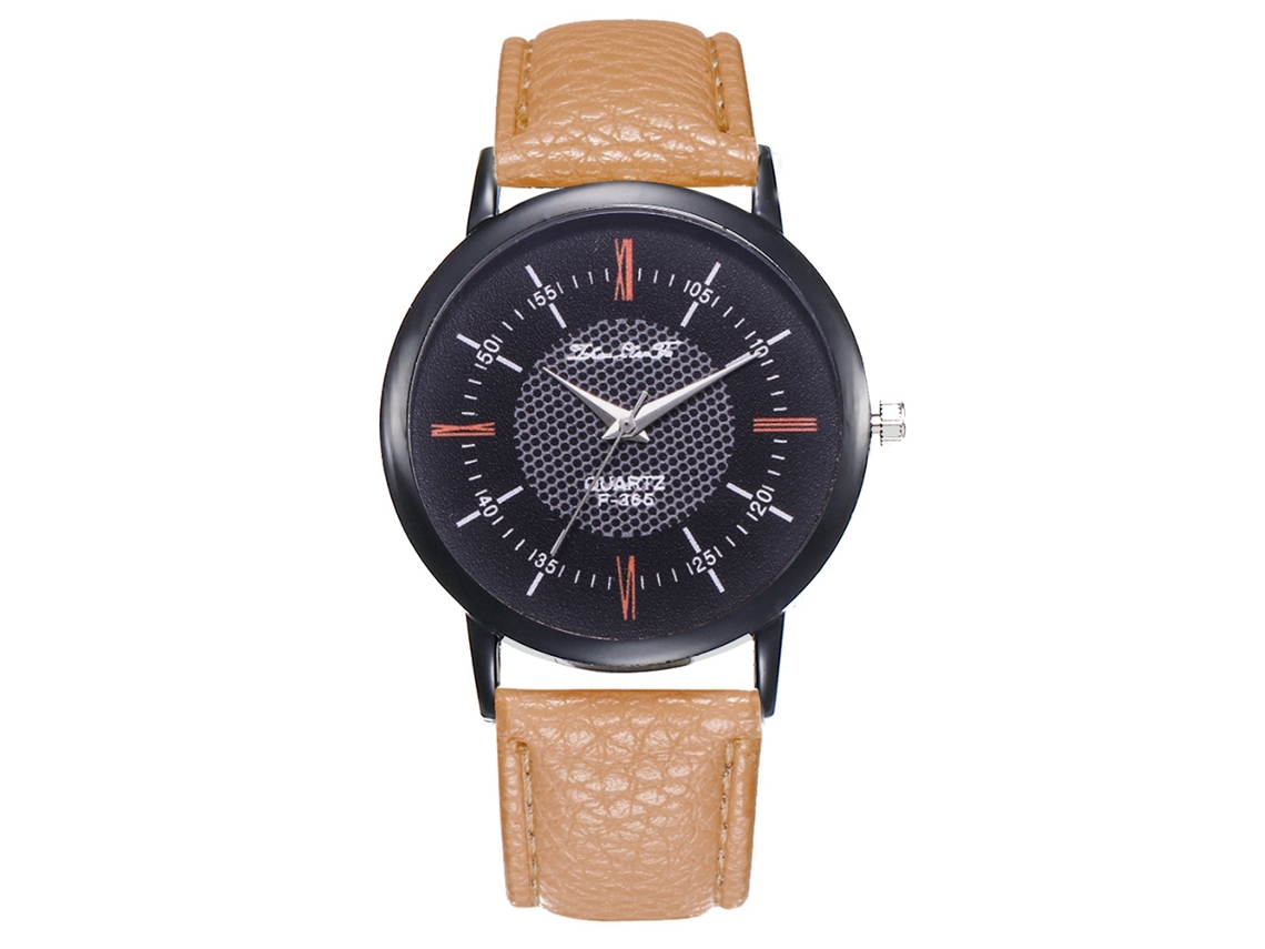Reloj Analógico Unisex Pareja De Negocios Correa De Cuero Pu Beige