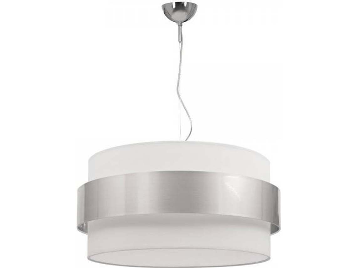 Lámpara de Suspensión FABRILAMP Bremen II (Plateado - E27 - 60 W - Textil)