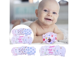 Luvas De Algodão Para Recém-nascidos, Resistentes A Arranhões, Aptas Para Meninos E Meninas A Partir De 6 Meses (5 Pares), Cor-de-rosa.