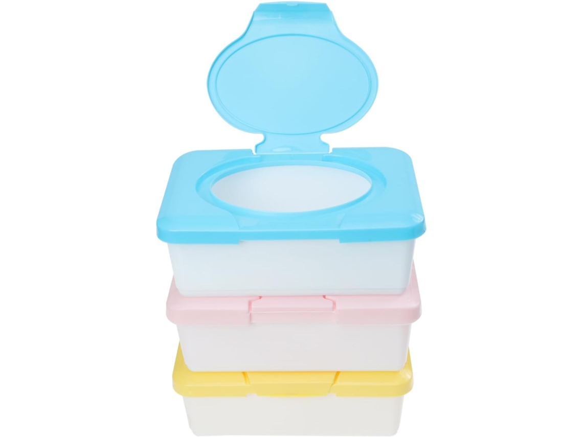 Caja Portátil De Plástico Para Toallitas Húmedas De Bebé Con Tapa, Paquete De 3, Fácil De Limpiar