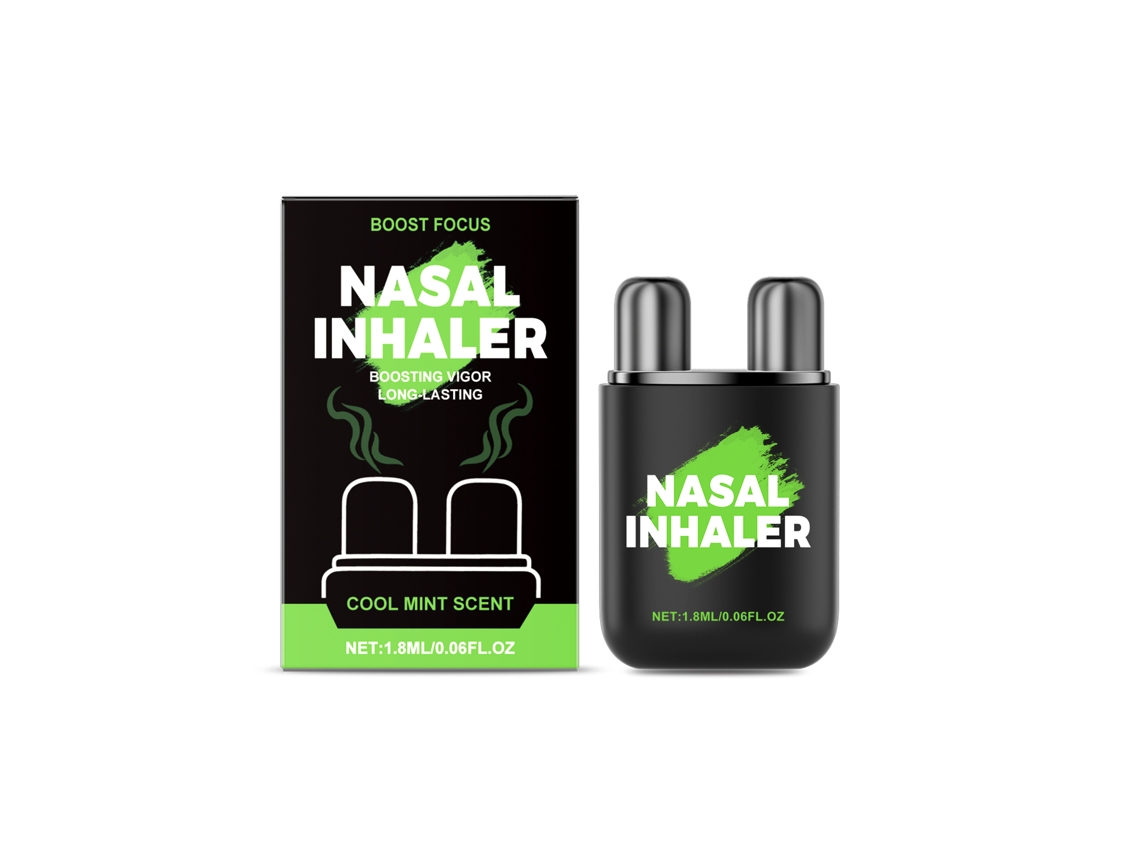 Inhalador nasal energizante de alivio rápido y eficaz.