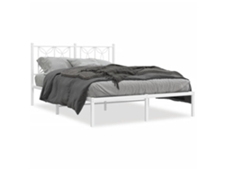 Maison Exclusive - Estructura Cama Sin Colchón Con Cabecero Metal Blanco 140x190cm