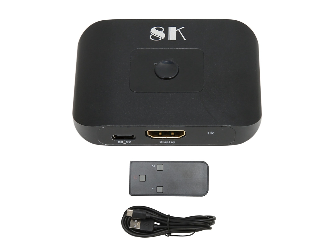 Conmutador De Interfaz Multimedia Hd 2 En 1 Con Control Remoto, 8k A 60 Hz, Divisor 2 En 1