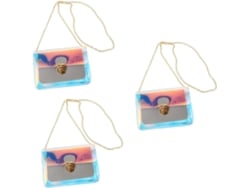 Conjunto De 3 Bolsos De Mano De Pvc Brillante Para Mujer, Con Cierre De Hebilla, Estilo Moderno Y Versátil.