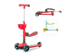 Patinete plegable para niños Chipolino Neo Rider rojo con luces, música y asiento plegable