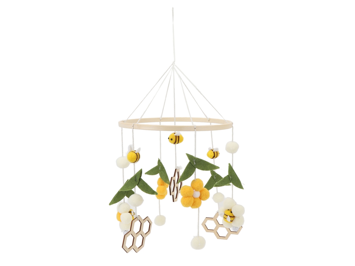 Muebles para cuna con diseño de abejas y flores, juguete colgante para bebé, muebles para cuna