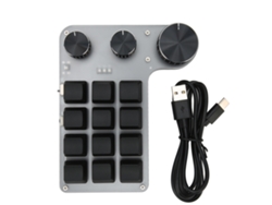 Teclado Mecânico Macro De 12 Teclas Com 3 Botões Mini Portátil Bluetooth Usb Programável Para Office E Jogos
