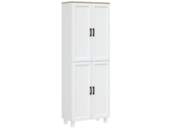 Armário Cozinha Multifuncional 4 Portas Prateleiras Branco 60x30x171