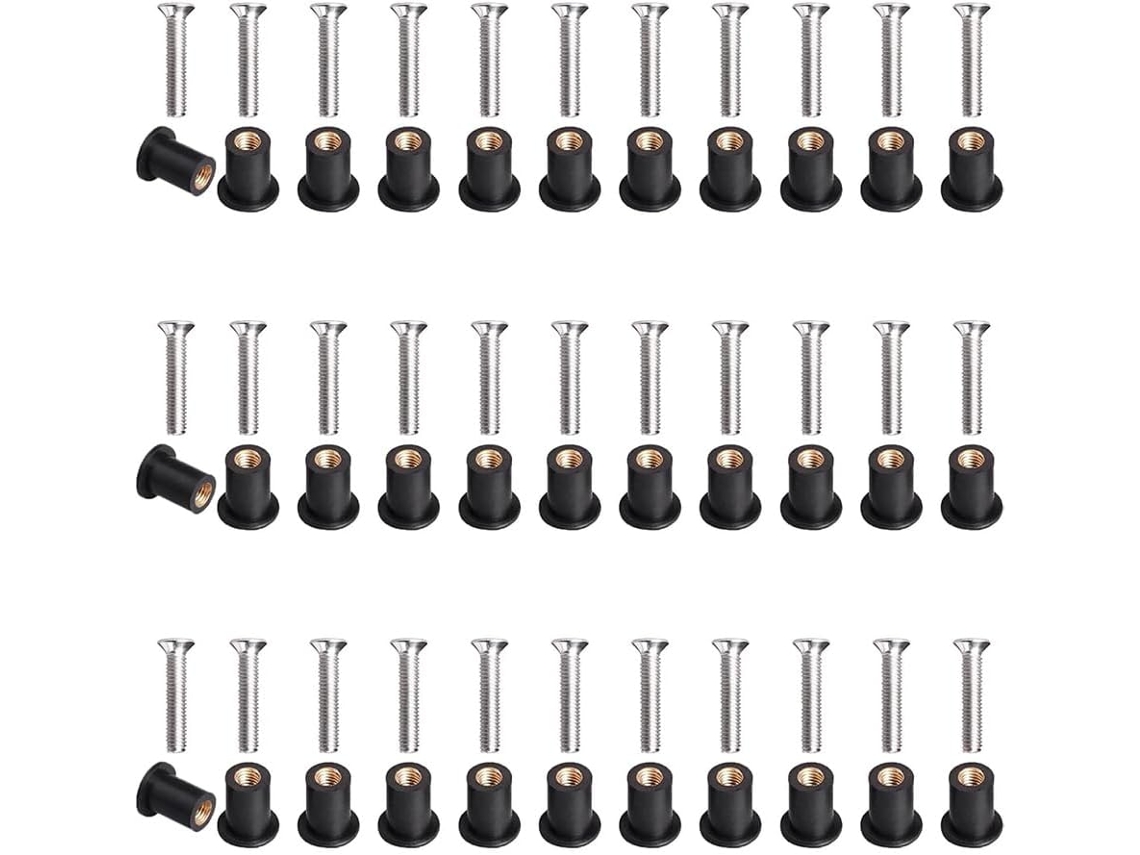 Kit De 30 Pares De Tuercas De Neopreno M5 Para Kayak. Contiene Tuercas De Latón Y De Cobre.