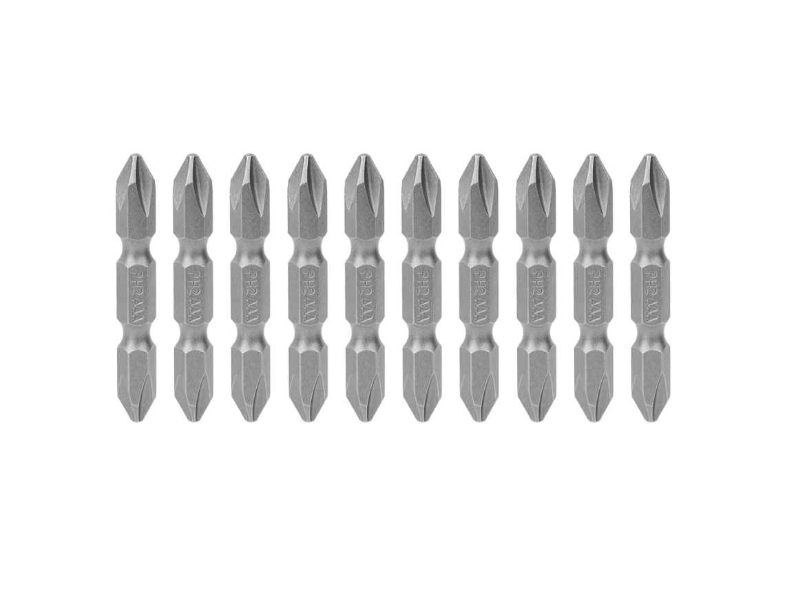 10pcs Conjunto De Bits Cruzados 50mm Ph2 Dupla Cabeça Magnética Para Parafusadeira Elétrica
