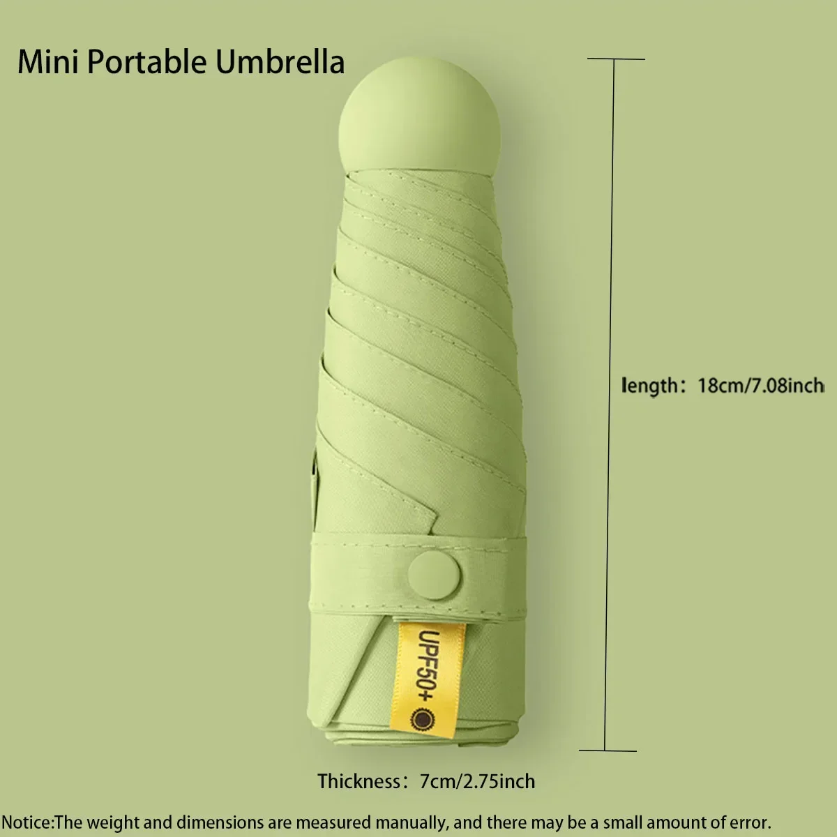 (verde, 6k) Guarda-chuva Dobrável, Leve, Mini, Portátil, Para Proteção Solar Externa.