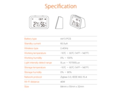 Rebe-sensor De Temperatura Y Humedad Zigbee Tuya Smart Life Con Pantalla Lcd Compatible Con Alexa Y Hub Zigbee Neo Coolcam