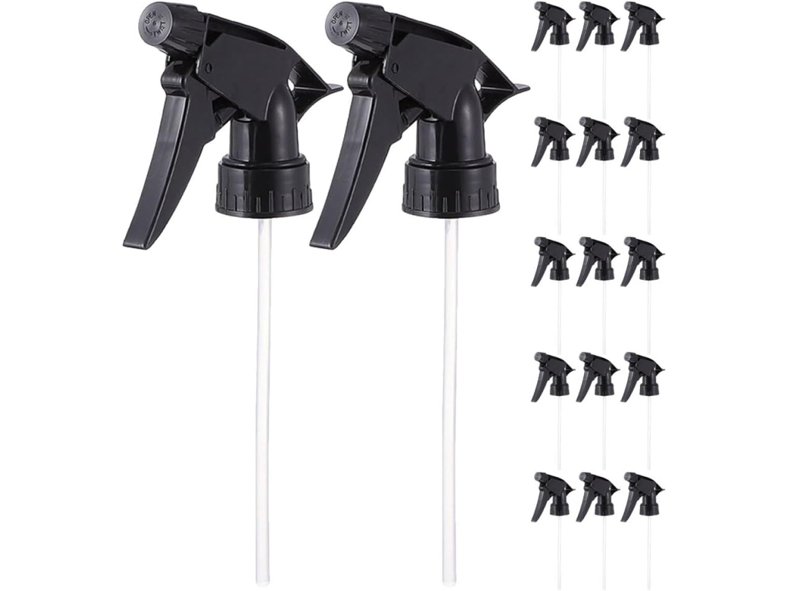 Boquillas Pulverizadoras Nuobesty Para Botellas Pulverizadoras, Paquete De 20, Plástico Negro, Solución Práctica.