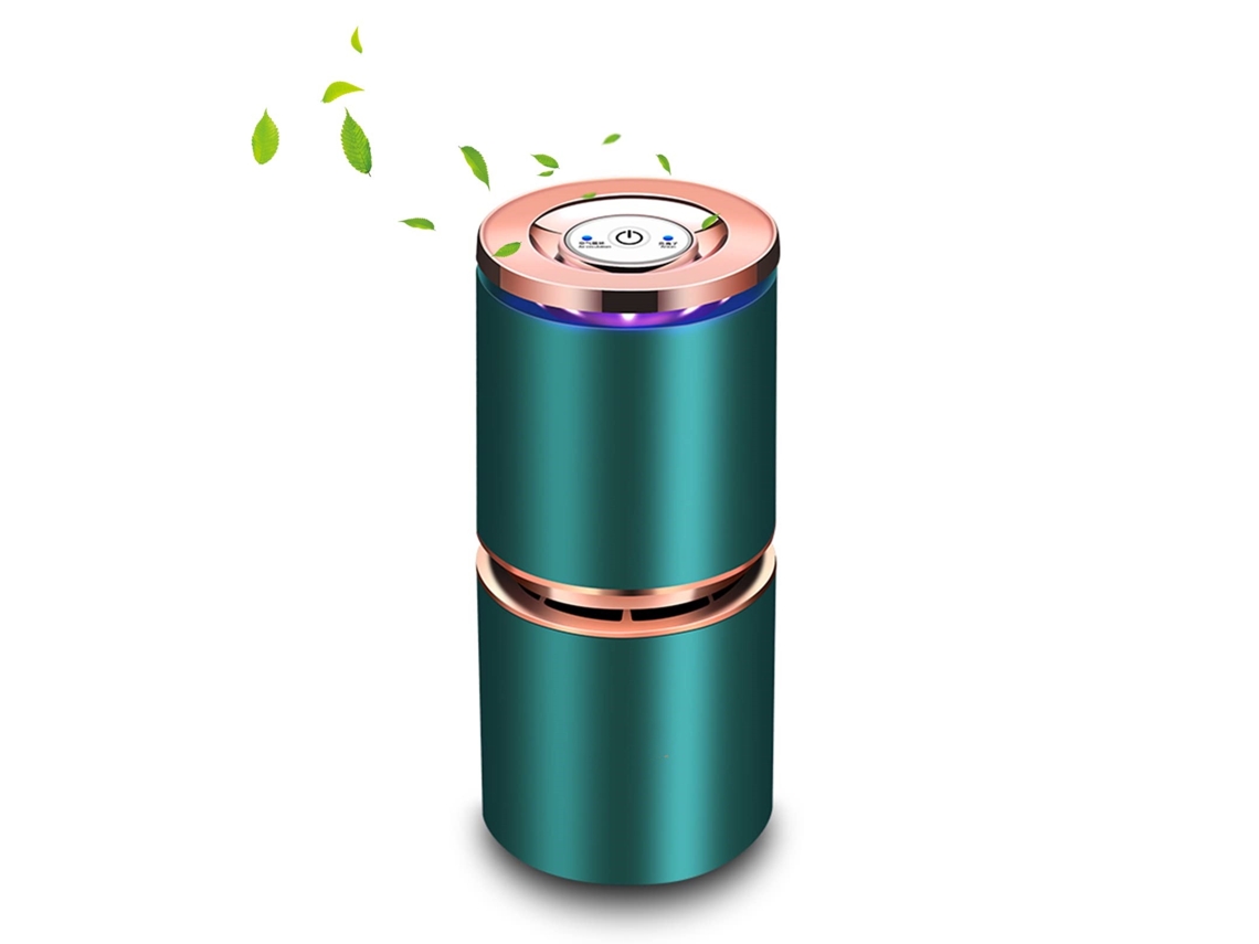 Mini purificador de agua USB, súper silencioso con luz nocturna (verde)