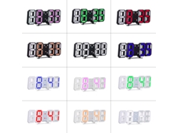 Reloj Digital Led 3d, Despertador De Escritorio/pared Con Pantalla Blanca, Batería Incluida, Negro.