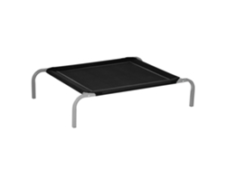 Cama elevada para mascotas, cama para perros y gatos, desmontable, tejido textilene, para exteriores, jardín, patio, 90x65x20cm, negra