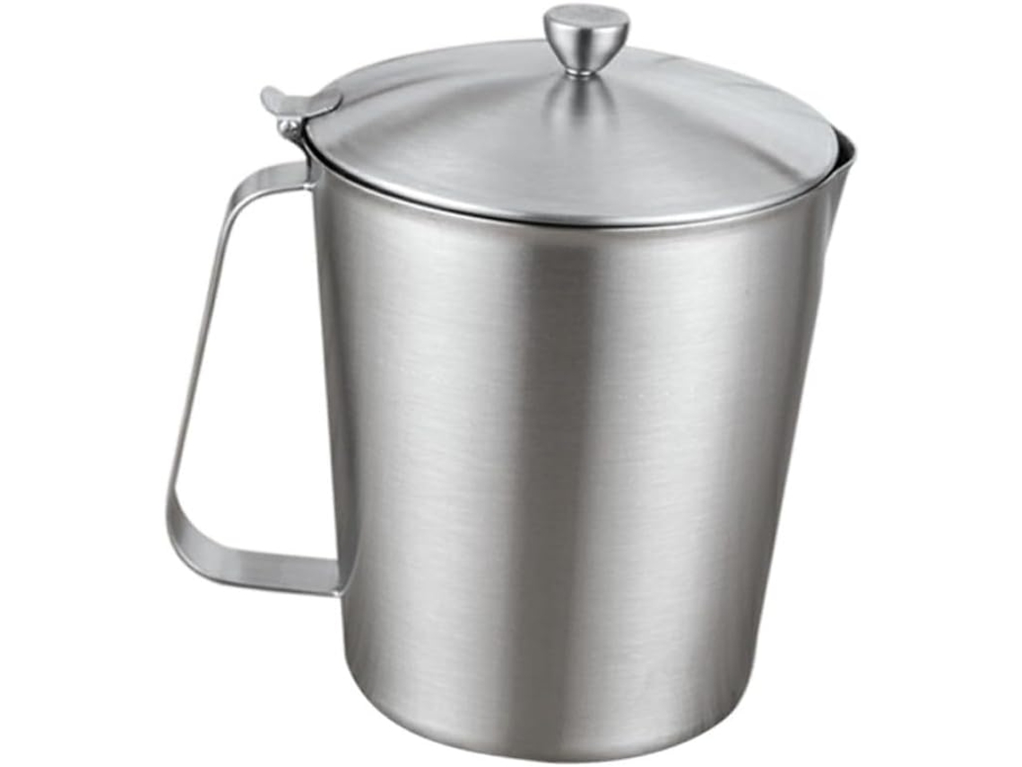 Jarra Medidora De Acero Inoxidable Con Tapa, Jarra De Leche Con Graduaciones Precisas, Resistente A