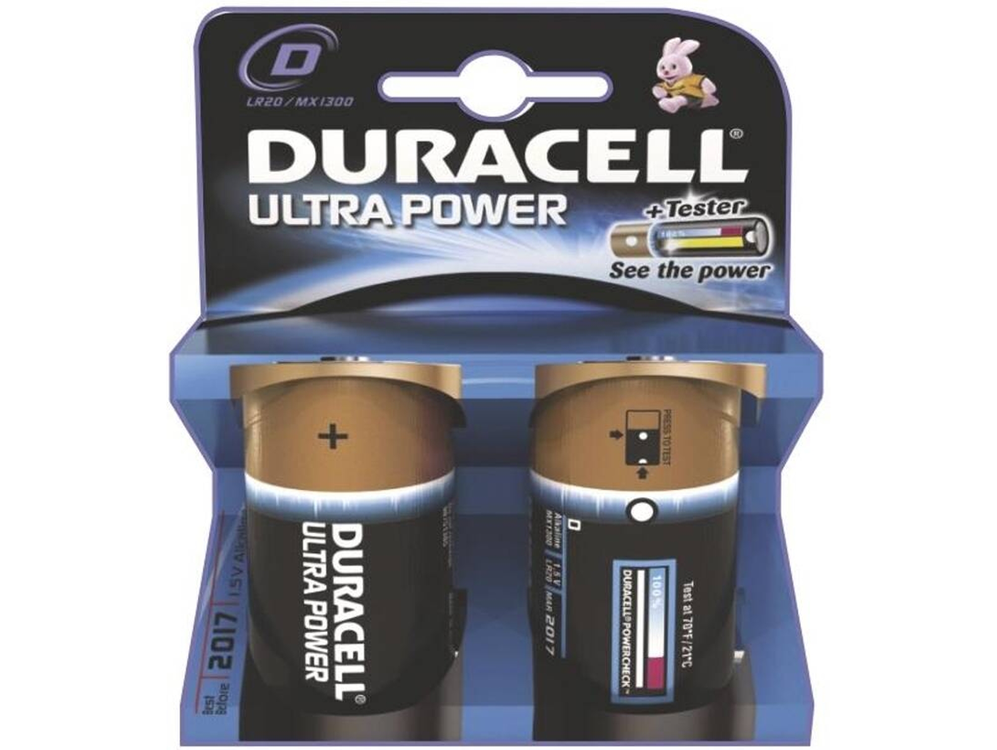 CONJ 2 PILHAS TIPO D ULTRA DURACELL